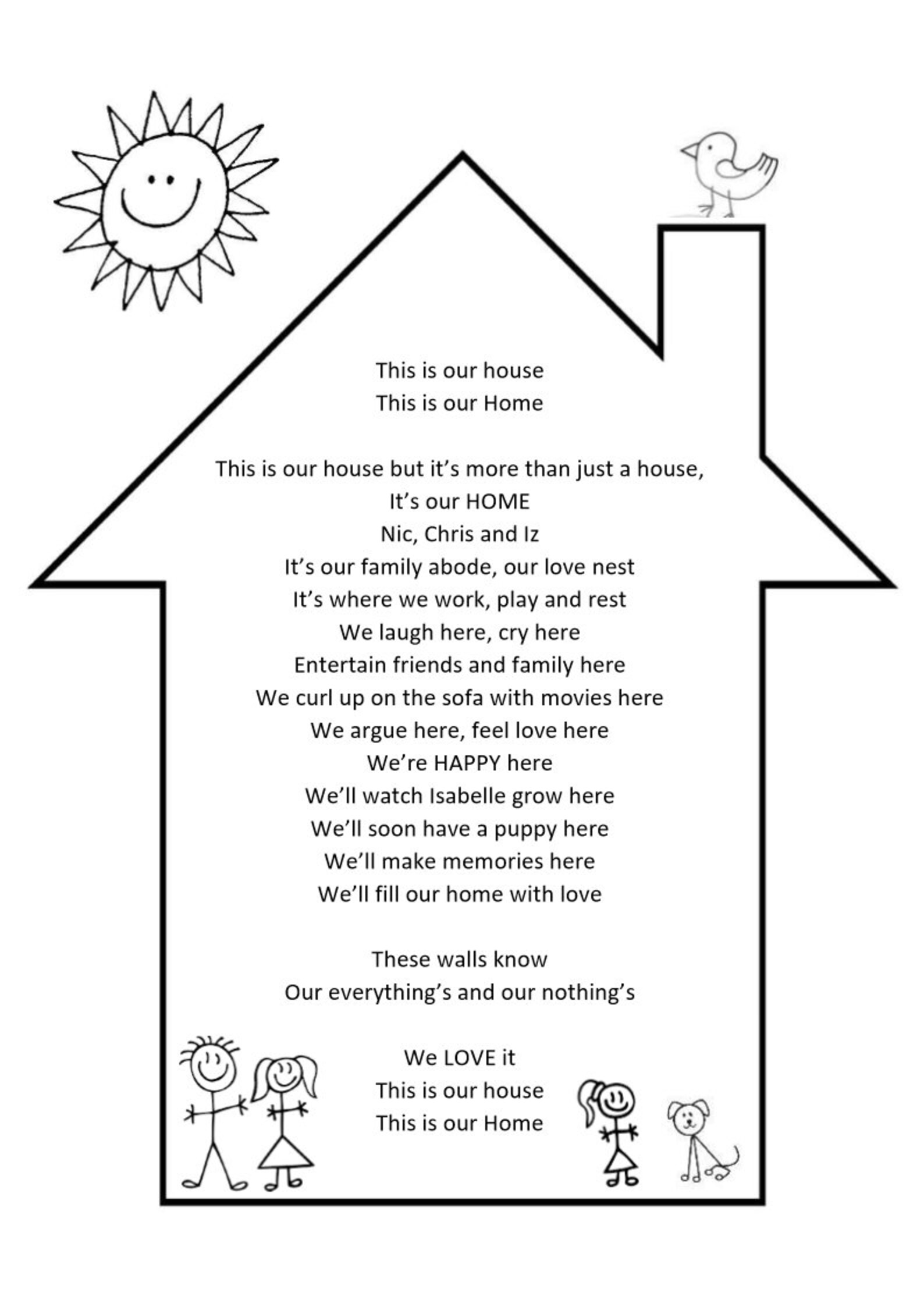 New Home Poem Gift, New Home Gift, Home Decor, Home Sweet Home