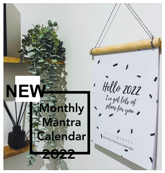 2022 Christmas Countdown Planner Monthly Mantra Calendar 2022 Affirmations Wood Hanger Wall | Etsy Australia
