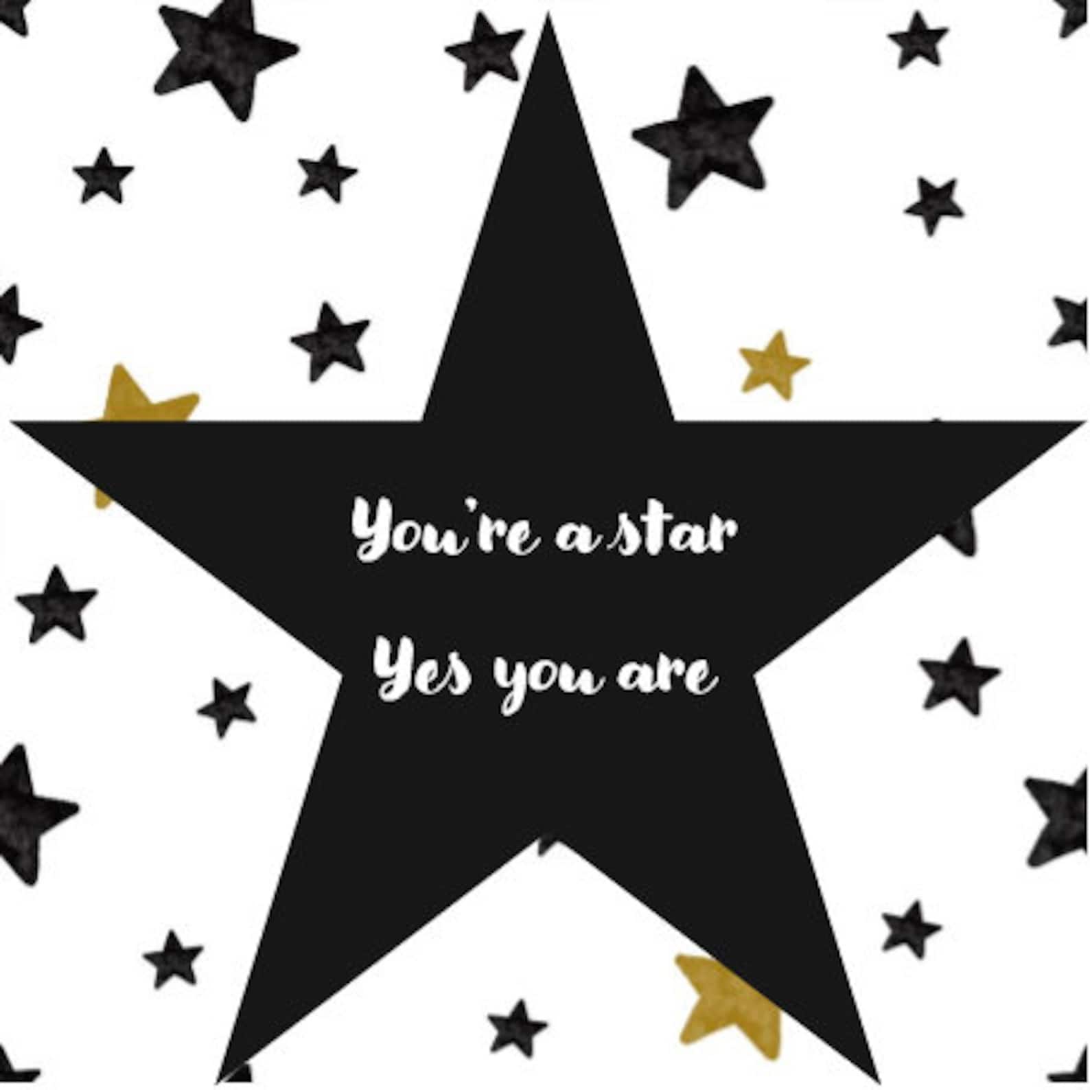 You're a Star Yes You Are Inspirational Poem Card - Etsy