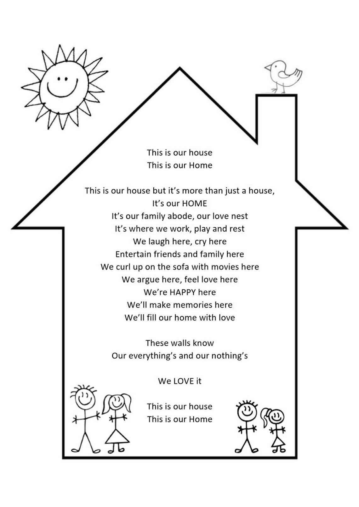 New Home Poem Gift, New Home Gift, Home Decor, Home Sweet Home
