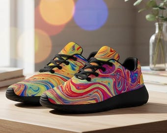 Colorful Sport Sneakers: Lightweight Exercise Shoes, Unique Design