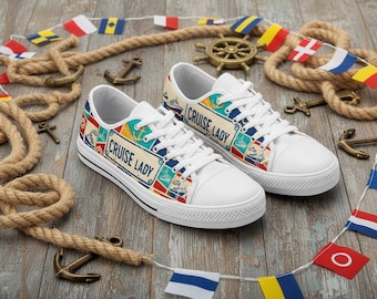 Cruise Lady Custom Canvas Shoes: License Plate Low Top Custom Sneakers