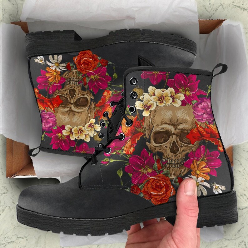 Skull Roses Women's Leather Boots main image 0