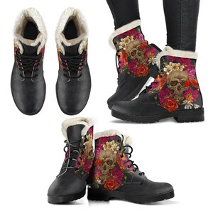 Skull Roses Women's Leather Boots main image 1