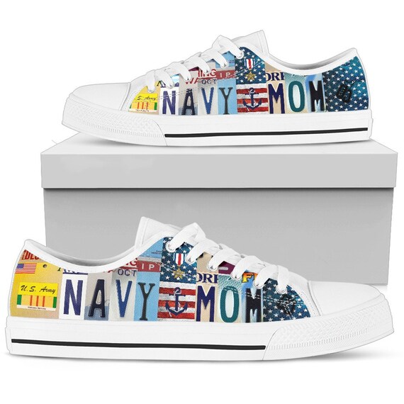 navy mom sneakers