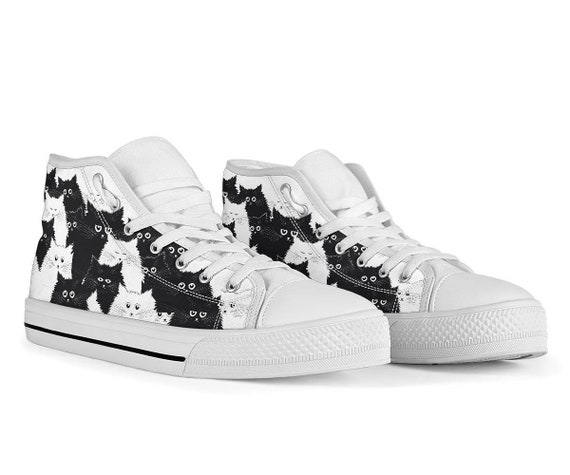 Cats High Tops for Womens Canvas Shoes for Men Funny Cats Shoes