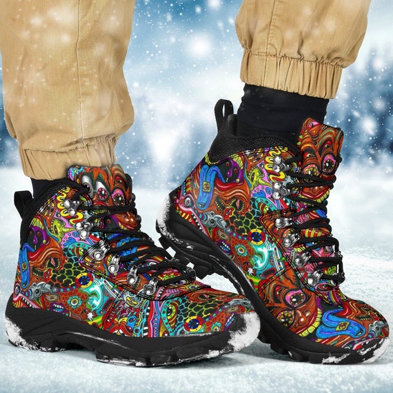 Botas alpinas psicodélicas para mujer Botas veganas para hombres, botas  personalizadas regalo para mujer Botas para hombre Regalo de Navidad Diseño  único - Etsy México