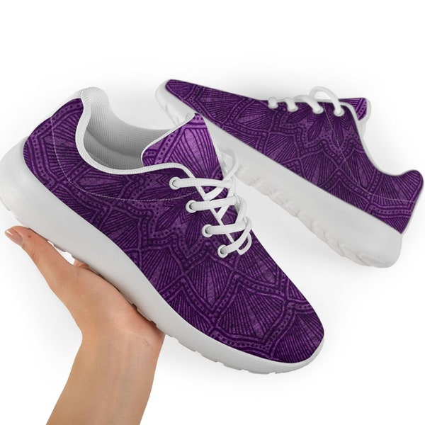 Purple Mandala Shoes Custom Sneakers,Trainers,Shoes For Womens Shoes For Mens,Gift For Men,Lightweight Shoes, Unique Design