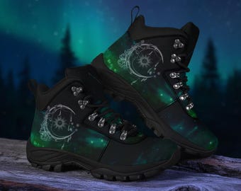 Sun & Moon Vegan Alpine Boots: Custom Celestial Design