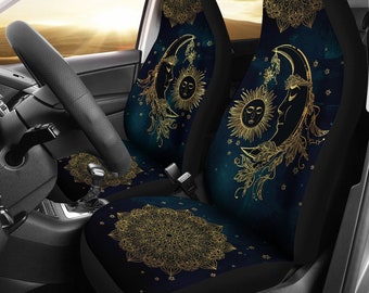 Sun And Moon Car Seat Covers Pair, Seat Cover For Vehicle, Car Seat Covers, Seat Cover for Car, Car Seat Protector Spiritual Car Seat Cover