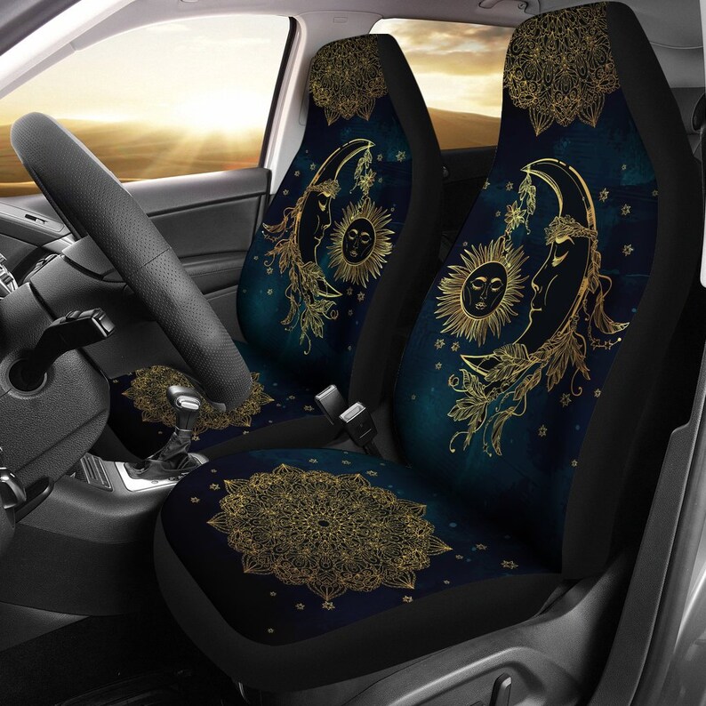 Sun and Moon Car Seat Covers Pair Seat Cover for Vehicle Car Etsy