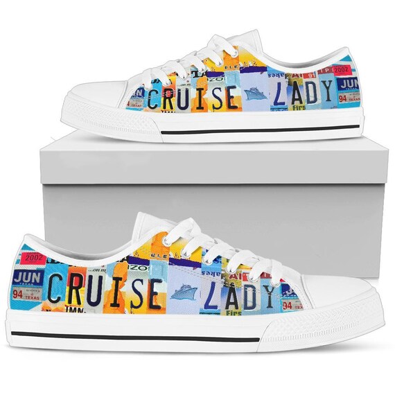 Cruise Lady Custom Shoes License Plate for Women Gift for Her Custom Travel Sneakers Tennis Canvas Shoes Custom Low Top Etsy UK