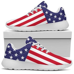 USA Flag Sneakers 4th of July Shoes for Women, Men Sneakers Sport Shoes, Gift for Him Sneakers 