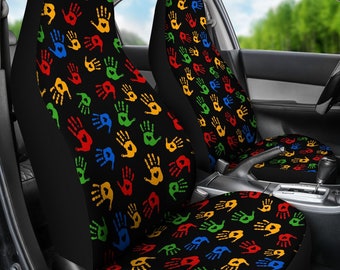 Bunte Hände Auto Sitzabdeckungen Paar, Sitzbezug für Fahrzeug, AutoSitzabdeckungen, Sitzbezug für Auto, Auto Sitzschutz