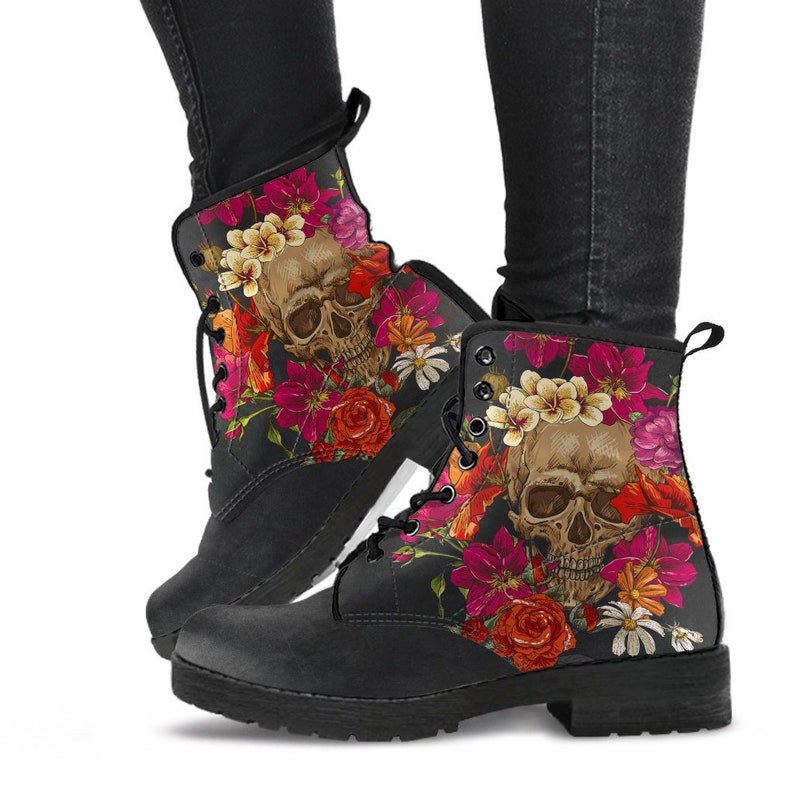 Skull Roses Women's Leather Boots main image 1