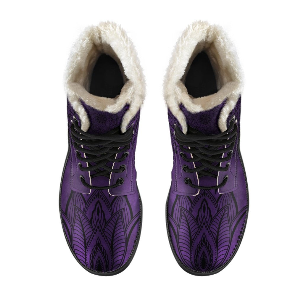 Lotus Chakra Mandala Women's Leather Boots