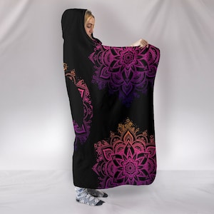 Mandala Boho Bohemian Pattern Print Hooded Blanket