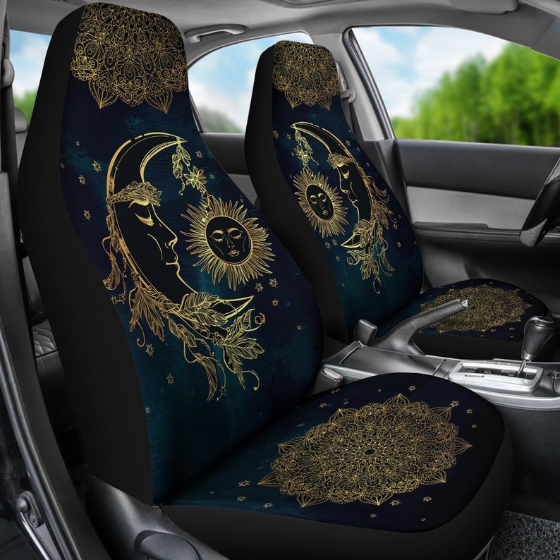 Sun and Moon Car Seat Covers Pair Seat Cover for Vehicle Car Etsy