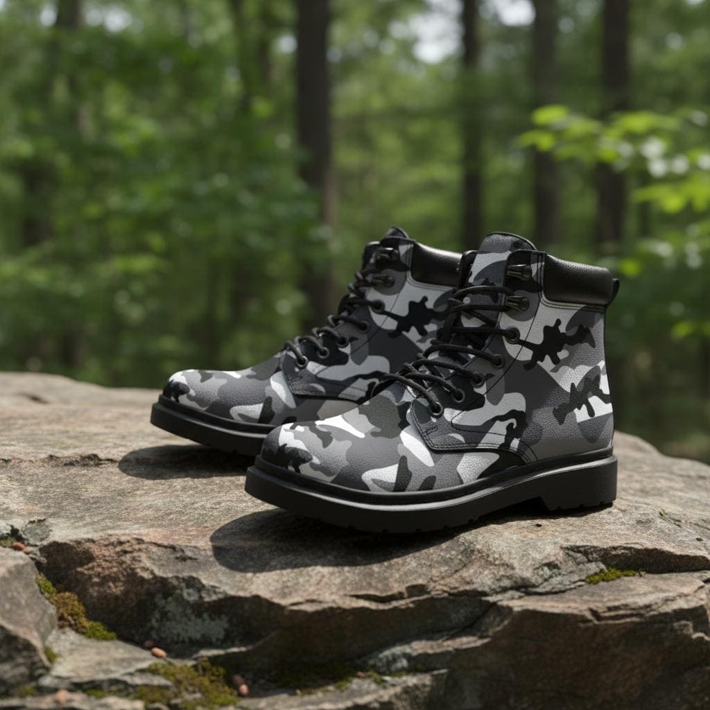 Camo Boots: All-weather Vegan Military Boots - Etsy display picture 1