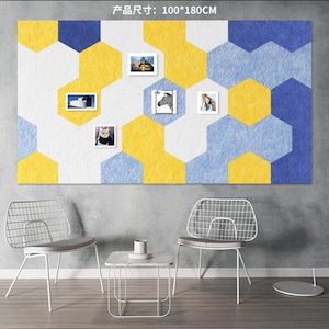 Hexagon Puzzle pin board, Polygon Sound Diffuser Panel, felt wall tiles, custom wall décor, bulletin board