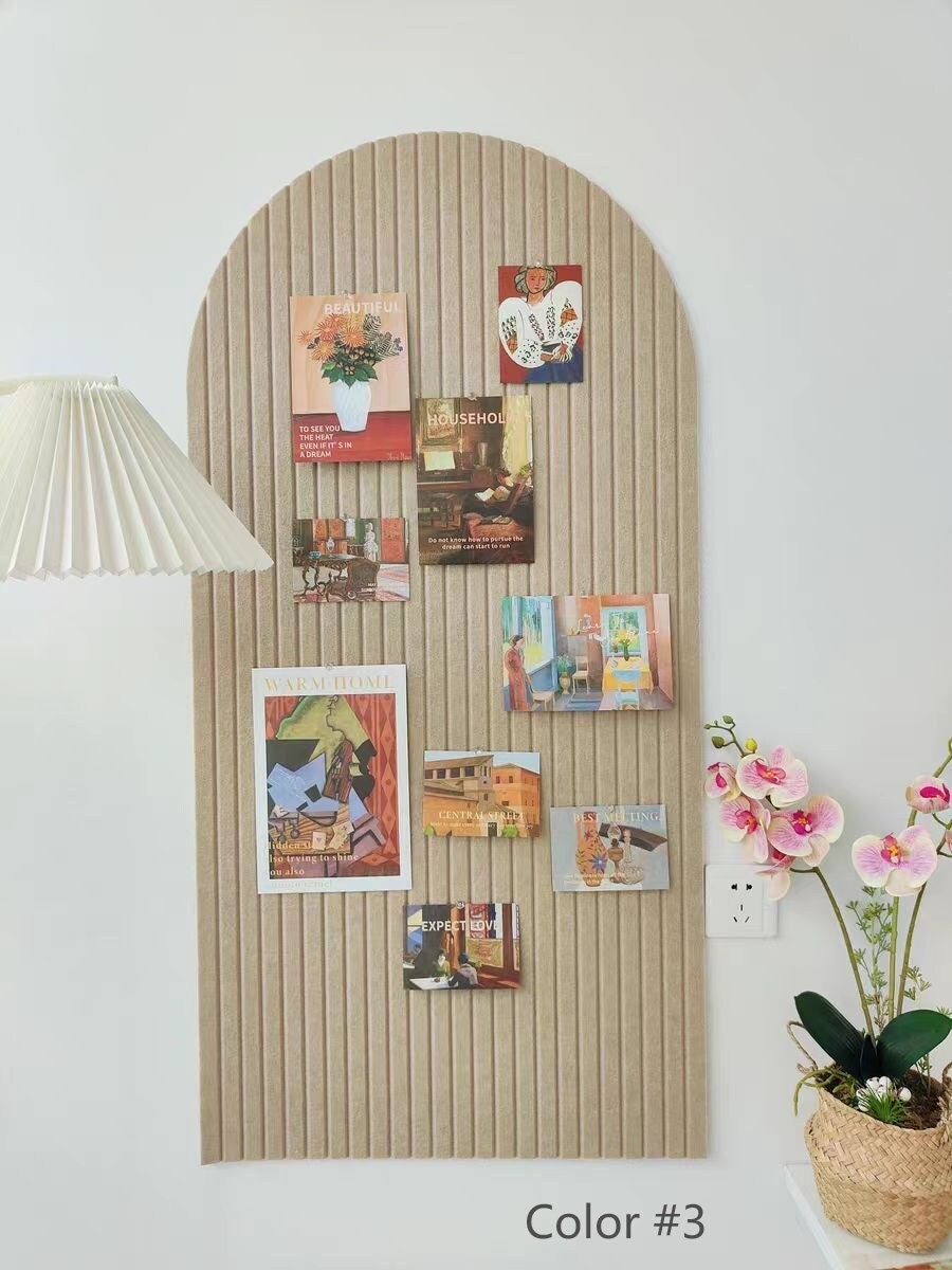 Arch Felt Board With Groove, Felt Wall Tiles, Custom Wall Décor, Bulletin Board, Decor for Foyer, Slat Wall Paneling