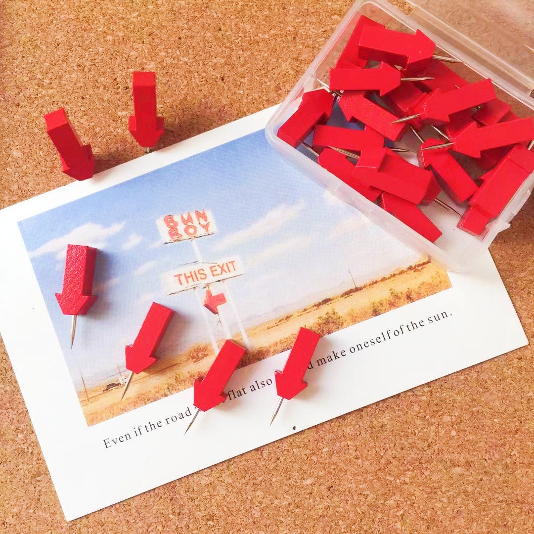 20pcs Red Arrow Pushpin for Bulletin Board, Decorative Thumbtacks, Push Pin  for Corkboard, Pin Board Décor 