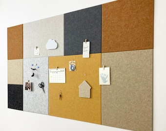 Felt Hexagon Board Tiles Set W/Full Sticky Back, Pin Board Create A Wall Bulletin Board Anywhere In Your Home To Create A Place To Keep Notes Photos Goals Pictures Drawing (10_PCS, Gray
