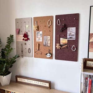 フェルトペグボード、壁面装飾ポートフォリオ、ペグボードとアクセサリー、壁面装飾アイデア、キーラック