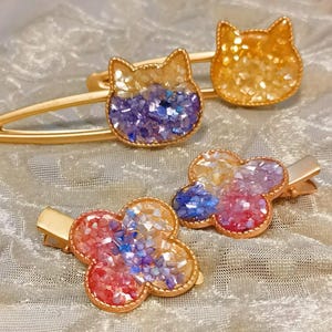 Accessoire de bricolage, kit de bricolage pince à cheveux/élastique à cheveux, oeuvre d'art relaxante, kits de création pour adultes en nacre, cadeaux faits main pour une pince à cheveux unique