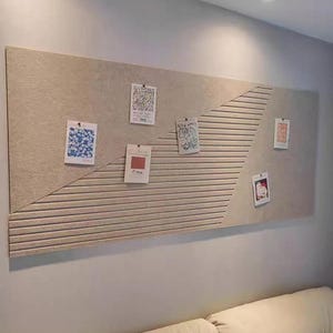 Elegância na decoração da casa com retângulo com ranhura, azulejo de feltro para parede, ideia de decoração de parede, quadro de avisos.