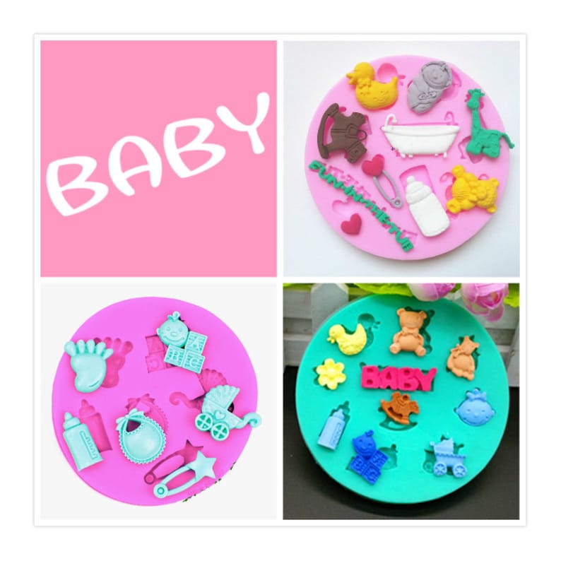 Mini Baby series Silicone Mold Baby Shower Assortment Resin Silicone Mould Chocolate Candy Mold Flavor Tools Chocolate Molding
