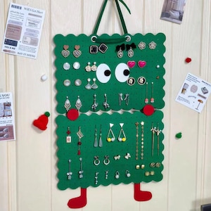 Stud Earring Organizer, Cute Earring Holder, Gifts For Her, Bedroom Wall Decor,  Jewelry Organizer, Earring Display