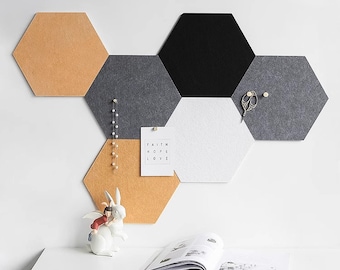 Hexagon pin board 10pcs, Polygon Sound Diffuser Panel, felt wall tiles, custom wall décor, bulletin board