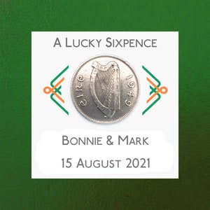 NEW: A Personalised Irish Lucky Sixpence Gift for a Bride