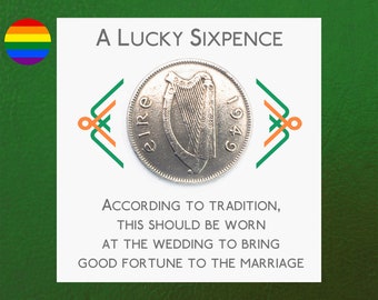 A Lucky Irish Sixpence Gift for a Partner in a Gay Wedding