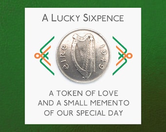 A Lucky Irish Sixpence Gift / Wedding Favour