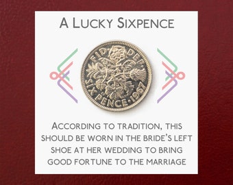 A Lucky Sixpence Gift for a Bride - a vintage and traditional wedding charm