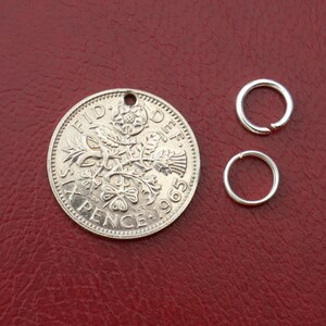 A Drilled Lucky Sixpence Gift for a Bride can be attached to clothing, necklace, bracelet, anklet or key ring image 8