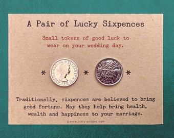 A Pair of Lucky Sixpences for a  Wedding Couple