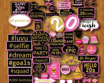 20th birthday party etsy