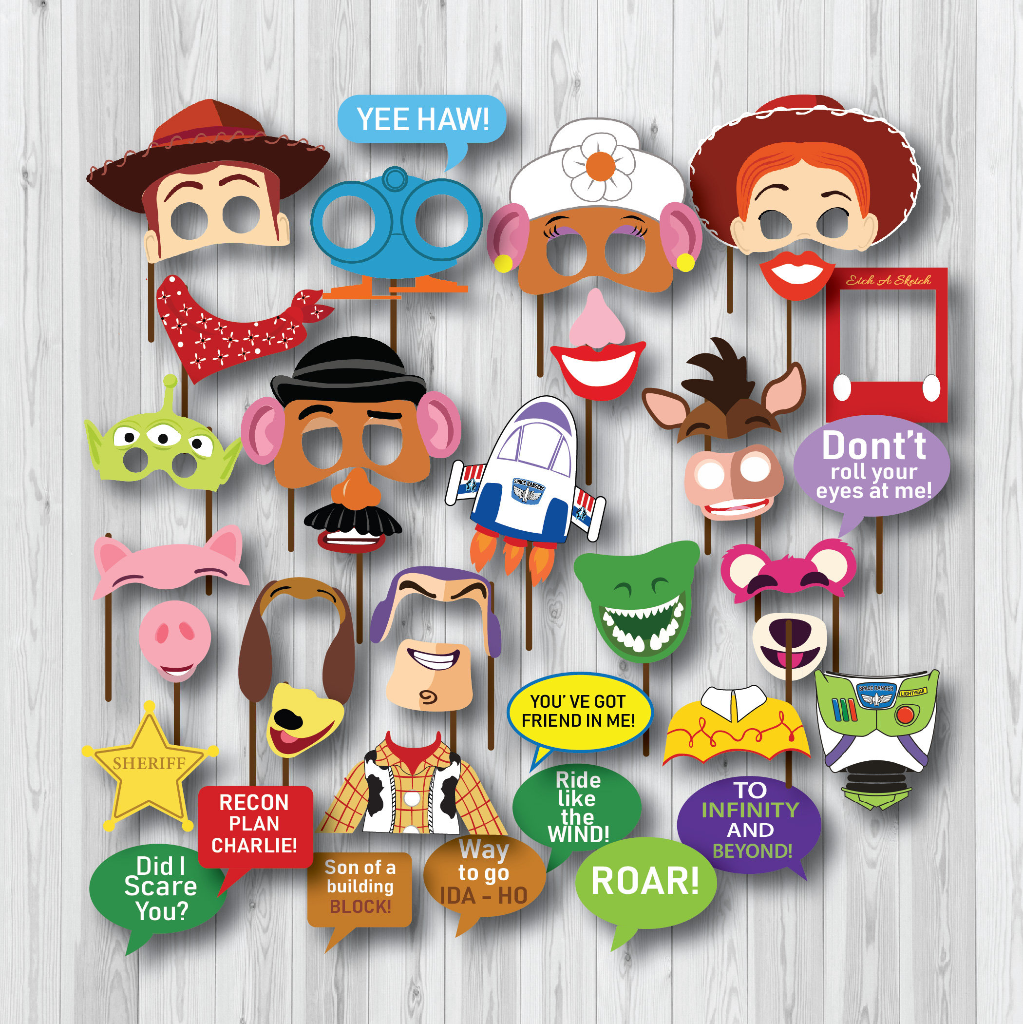 Toy Story props Toy Story photo booth Toy Story birthday Etsy