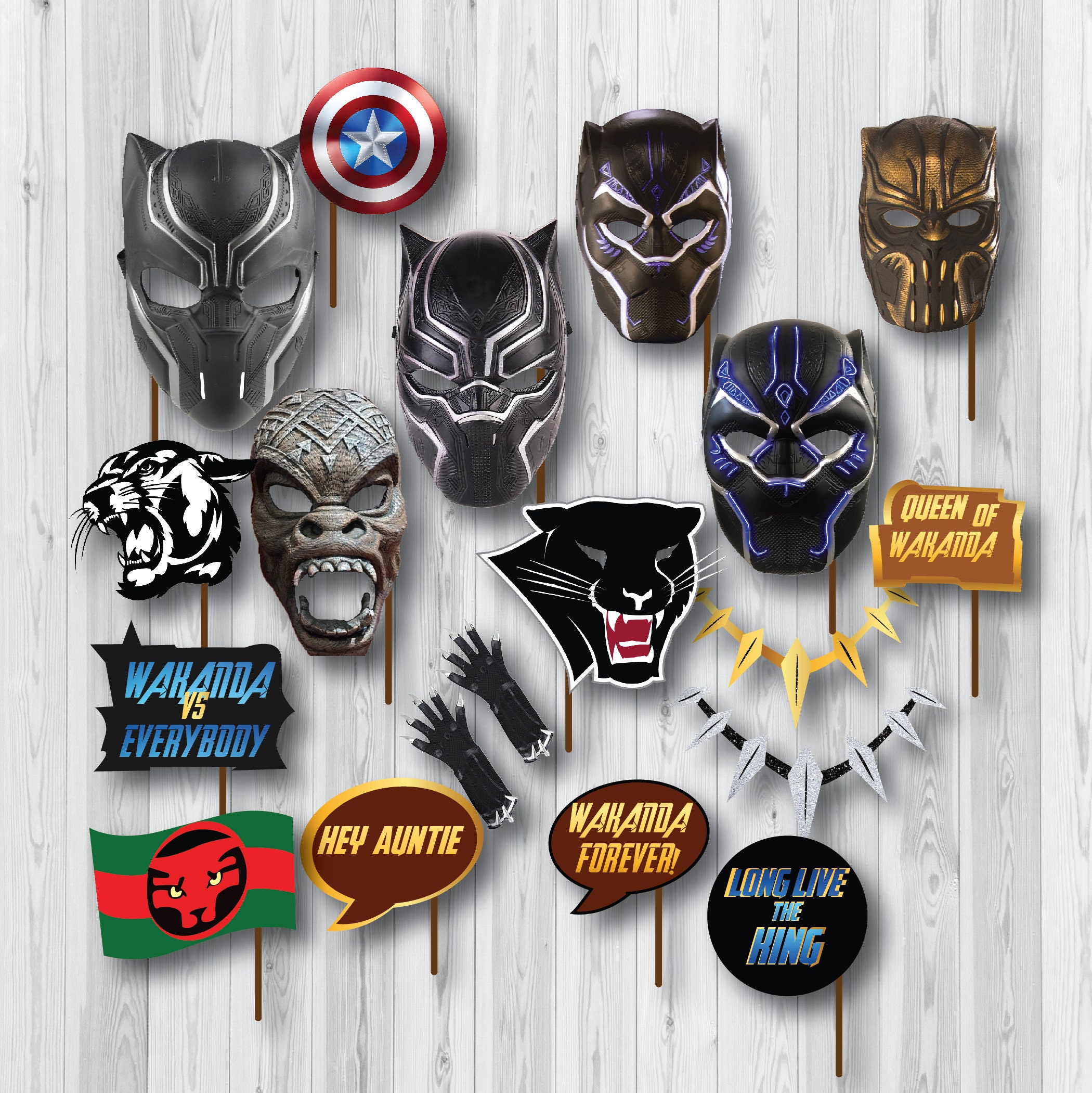 Black Panther props Black Panther photo booth Black Etsy Black Panther props Black Panther photo booth Black Etsy