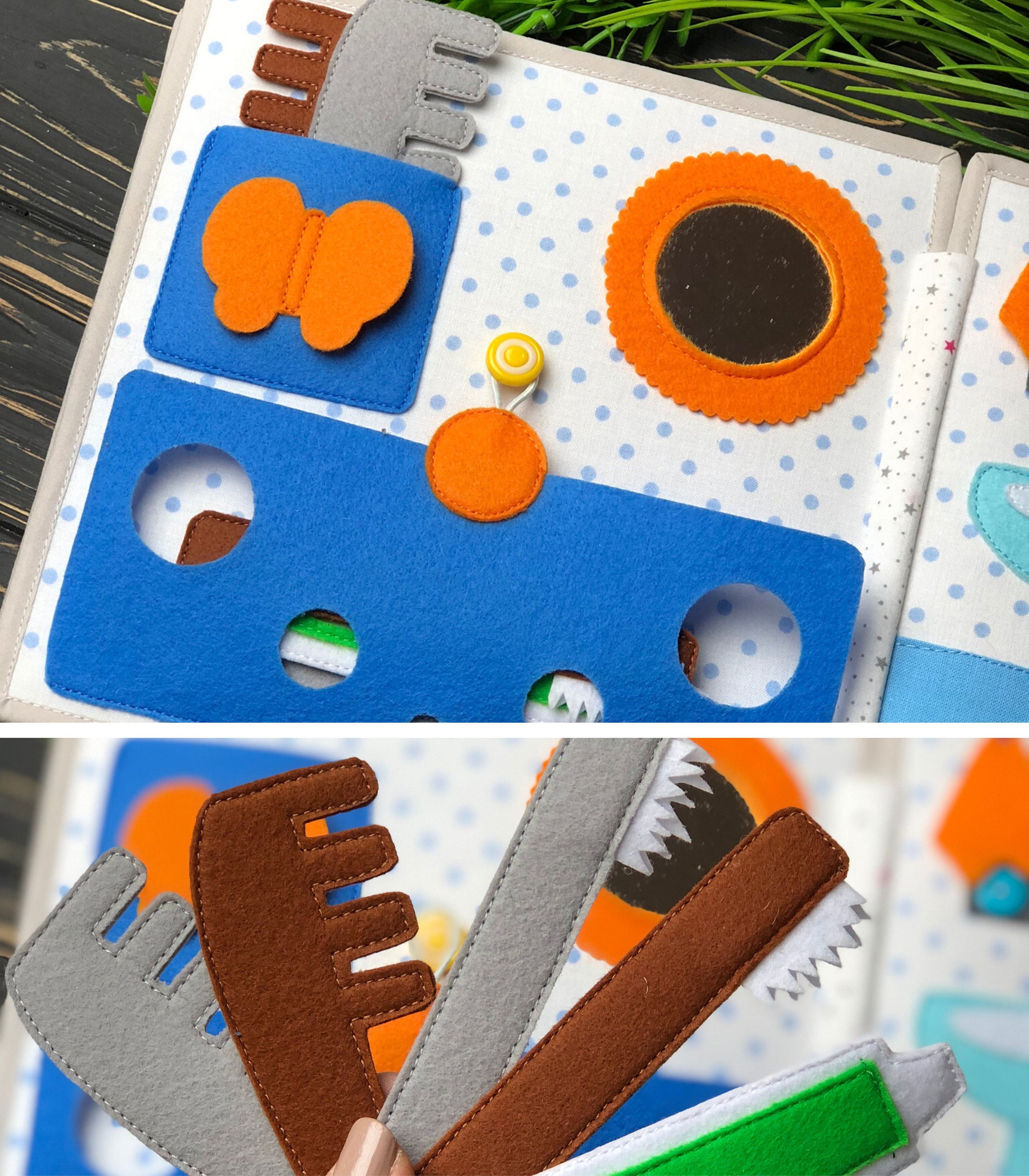 Dollhouse felt quiet book with 2 dolls inside montessori toys Etsy