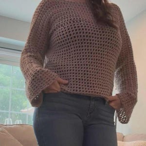 Padrão de crochê para suéter de malha: como fazer crochê em um suéter de malha, padrão de crochê para suéter de malha tamanho xs-xl, padrão de suéter para iniciantes