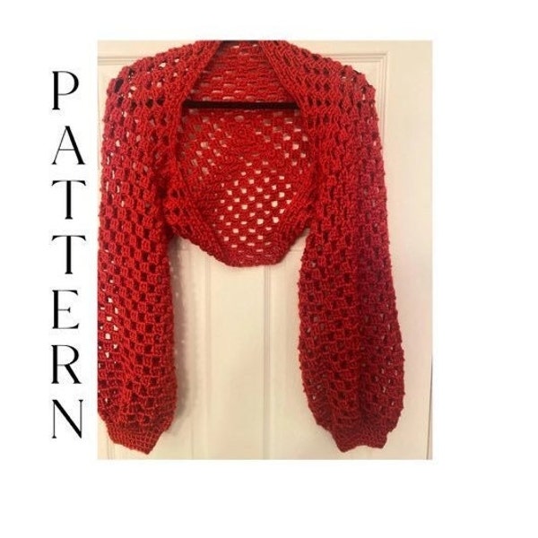 Crochet Granny Square Bolero / Shrug PATTERN