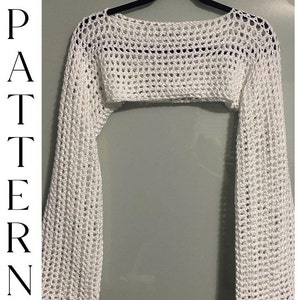 CROCHET PATTERN/Crochet Mesh Sleeves / crochet sleeves pattern, crochet mesh sleeves, easy crochet sleeves pattern, crop top pattern crochet