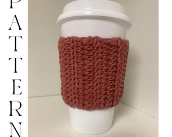 Bonnet au crochet pour débutants | Pochette de tasse de voyage côtelée (Modèle PDF)