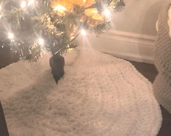 Patrón fácil de falda de árbol de Navidad a crochet, 2 tamaños (patrón en PDF)