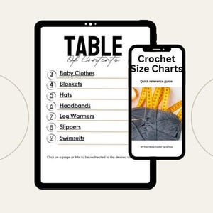 Crochet Size Chart Quick Reference Guide : crochet size chart ebook, crochet size charts, handy digital reference sizing guide