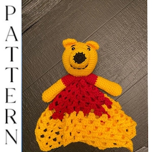 CROCHET PATTERN / Winnie the Pooh lovey, baby lovey pattern, crochet baby lovey pattern,